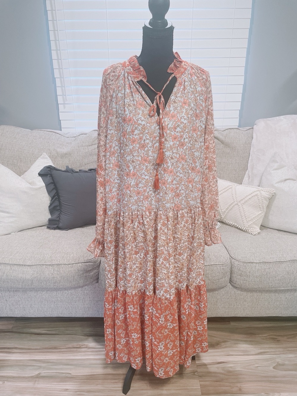 Lovecolette Maxi Length Tiered Dress Size Large